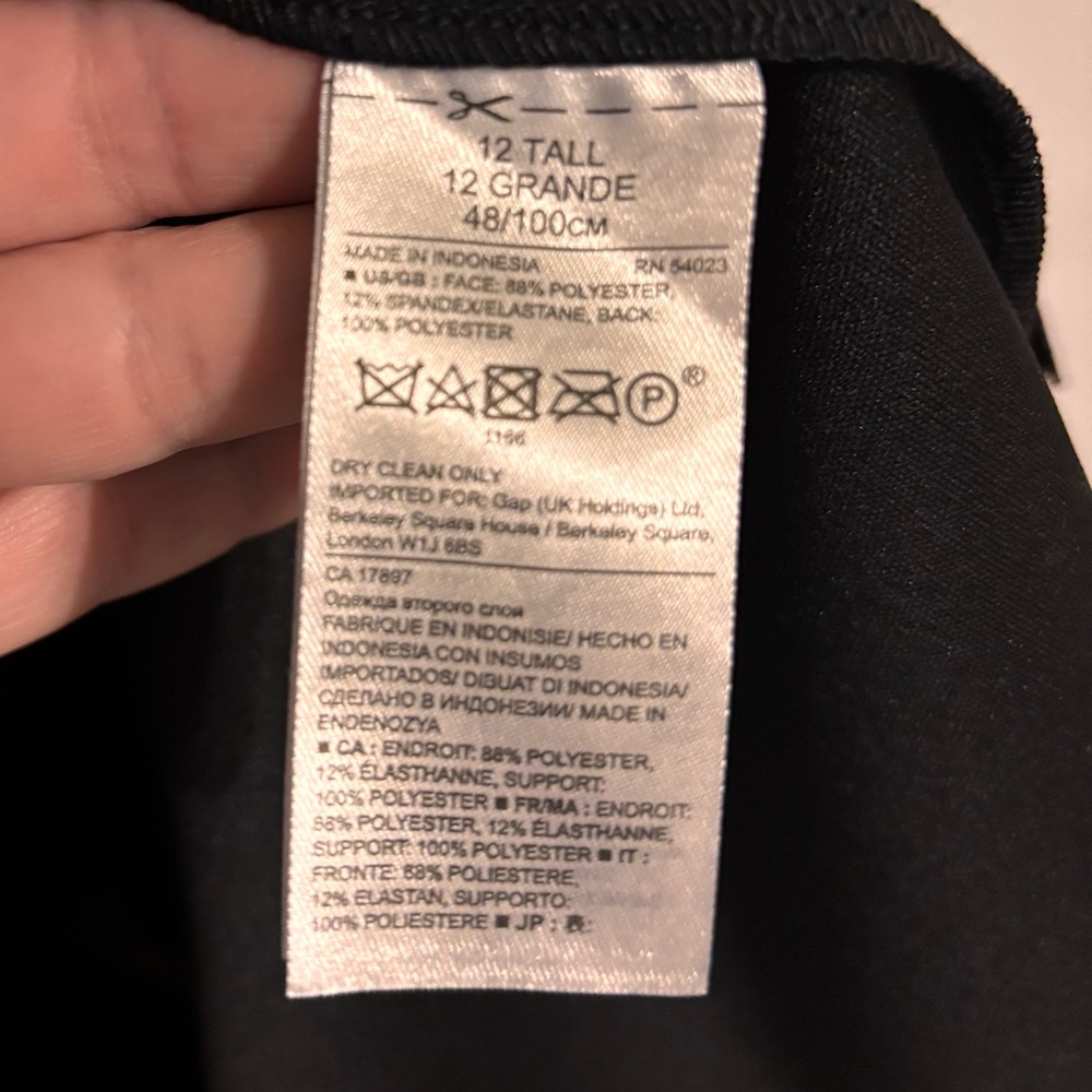 Banana Republic Black Dress Scalloped V Neck Hem - Picture 8 of 9